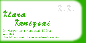 klara kanizsai business card